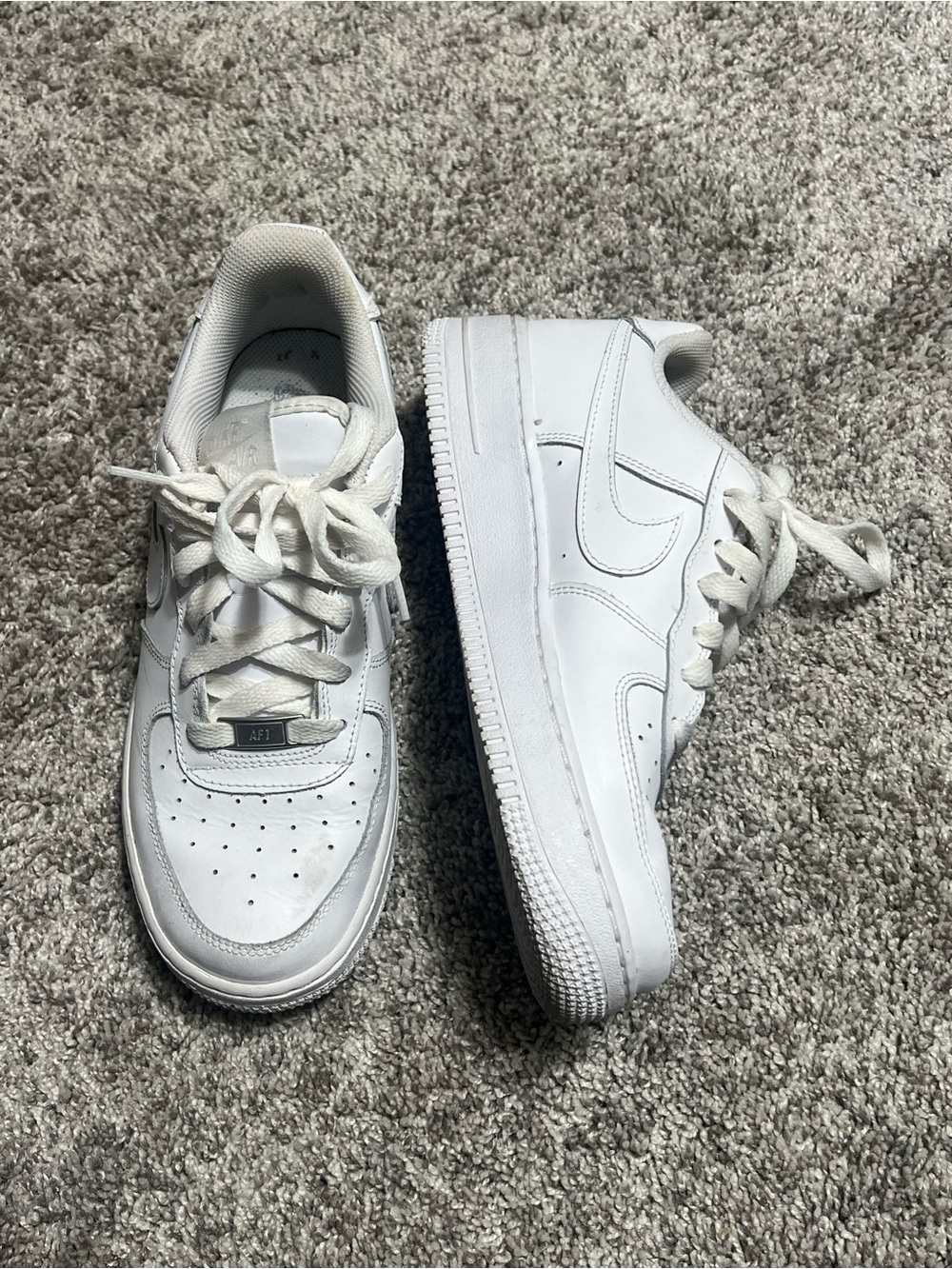 Nike White Kids Leather Sneakers - Low Top